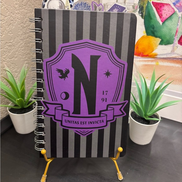 Wednesday “Nevermore” Purple and Black Spiral Notebook - Picture 1 of 7